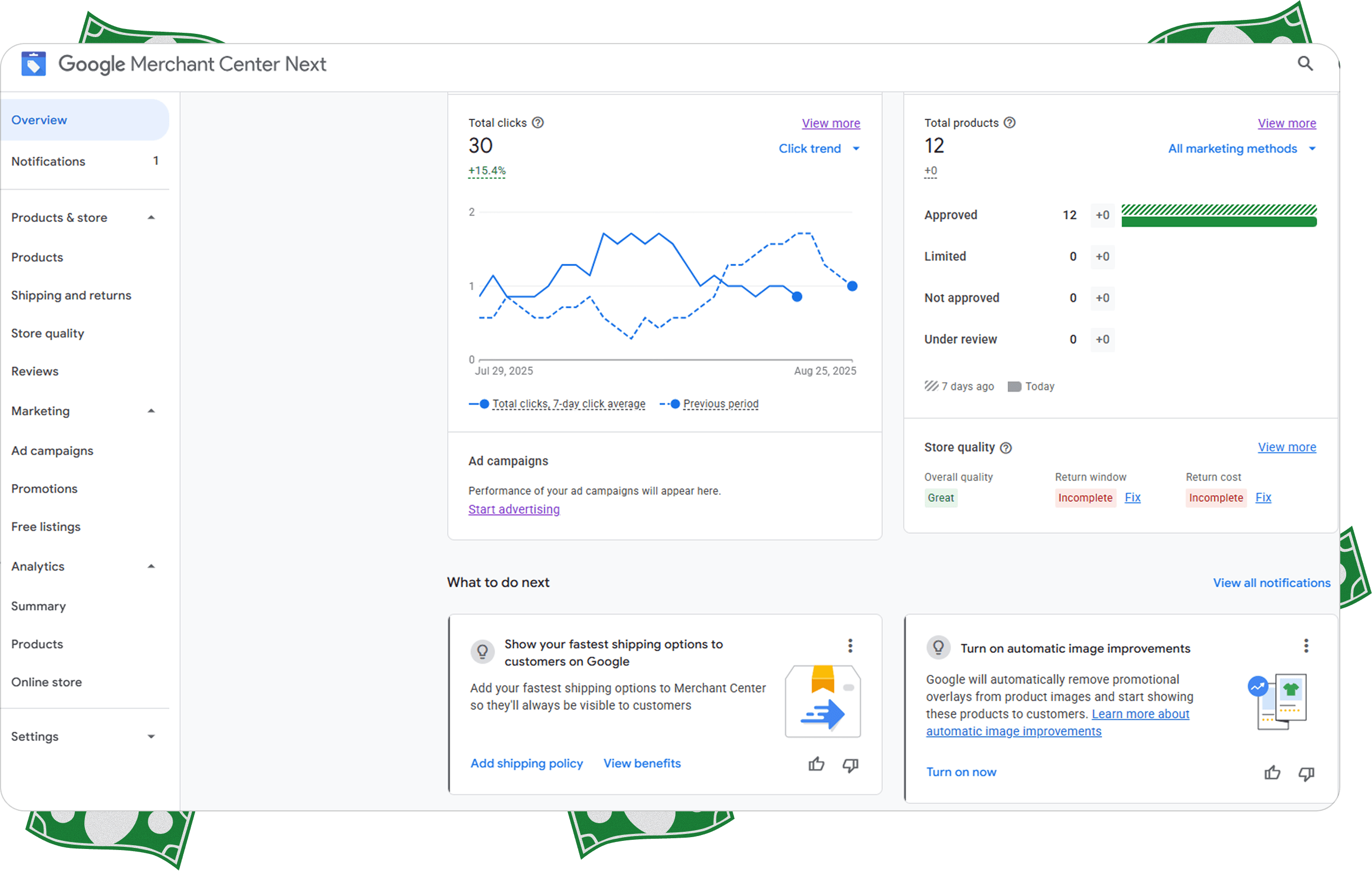 Payment dashboard